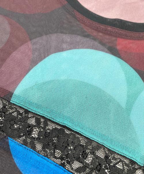 TOKUKO1erVOL（トクコプルミエヴォル）TOKUKO1erVOL (トクコプルミエヴォル) ノースリーブワンピース ブラック×マルチドット サイズ:SIZE 9の古着・服飾アイテム