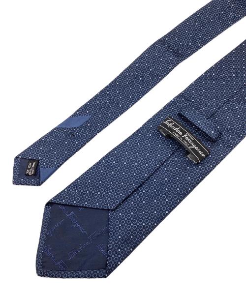 Salvatore Ferragamo（サルヴァトーレ フェラガモ）Salvatore Ferragamo (サルヴァトーレ フェラガモ) ガンチーニ ドット ネクタイ ネイビー サイズ:無しの古着・服飾アイテム