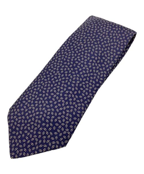 HERMES（エルメス）HERMES (エルメス) シルクツイルタイ マイヨン ネイビー サイズ:無しの古着・服飾アイテム