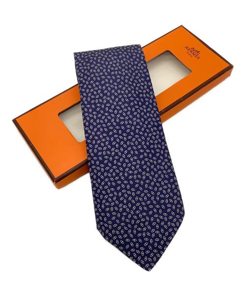 HERMES（エルメス）HERMES (エルメス) シルクツイルタイ マイヨン ネイビー サイズ:無しの古着・服飾アイテム