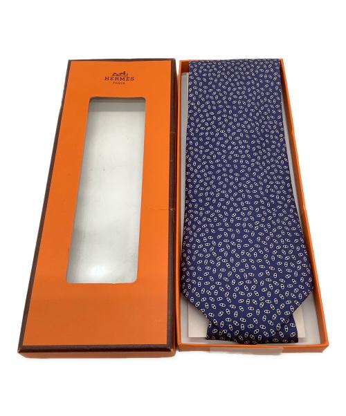 HERMES（エルメス）HERMES (エルメス) シルクツイルタイ マイヨン ネイビー サイズ:無しの古着・服飾アイテム