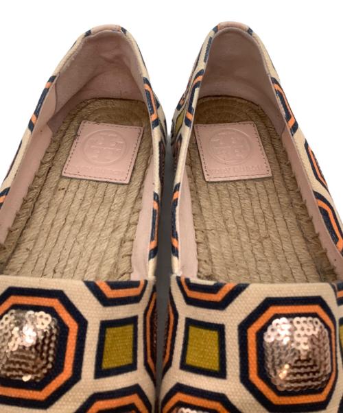TORY BURCH（トリーバーチ）TORY BURCH (トリーバーチ) エスパドリーユ アイボリー×オレンジ サイズ:US 8の古着・服飾アイテム