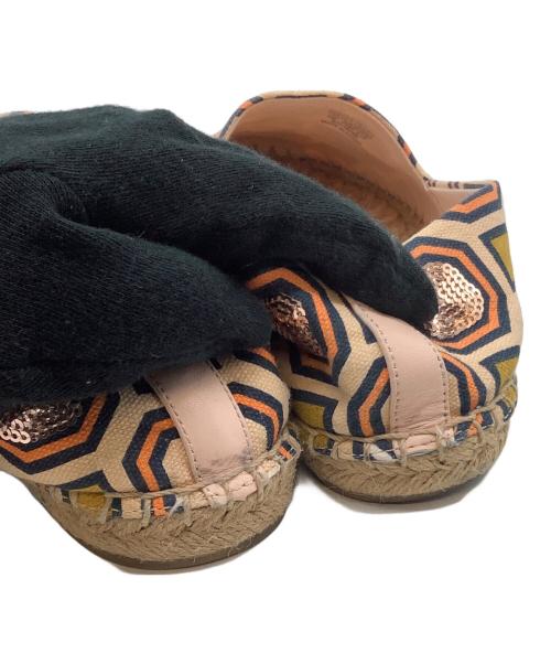 TORY BURCH（トリーバーチ）TORY BURCH (トリーバーチ) エスパドリーユ アイボリー×オレンジ サイズ:US 8の古着・服飾アイテム