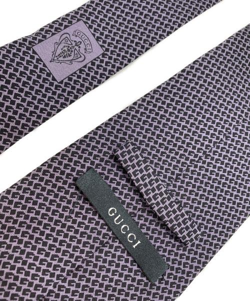 GUCCI（グッチ）GUCCI (グッチ) シルクネクタイ パープル サイズ:FREEの古着・服飾アイテム