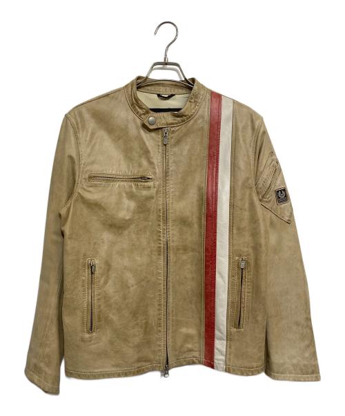 BELSTAFF GOLD LABEL（ベルスタッフ ゴールドレーベル）BELSTAFF GOLD LABEL (ベルスタッフ ゴールドレーベル) シングルライダースジャケット ベージュ サイズ:SIZE UK Mの古着・服飾アイテム