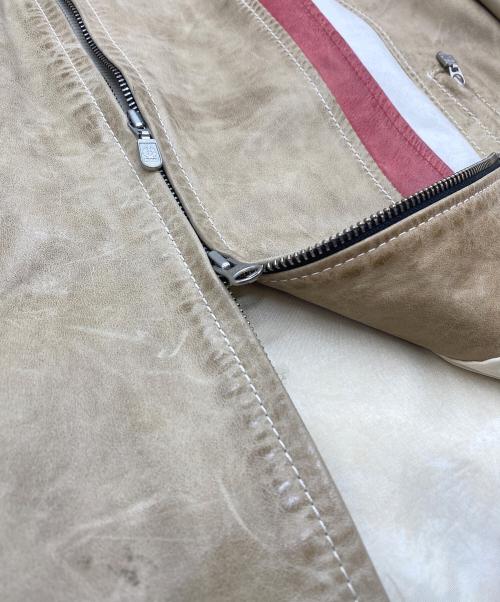 BELSTAFF GOLD LABEL（ベルスタッフ ゴールドレーベル）BELSTAFF GOLD LABEL (ベルスタッフ ゴールドレーベル) シングルライダースジャケット ベージュ サイズ:SIZE UK Mの古着・服飾アイテム