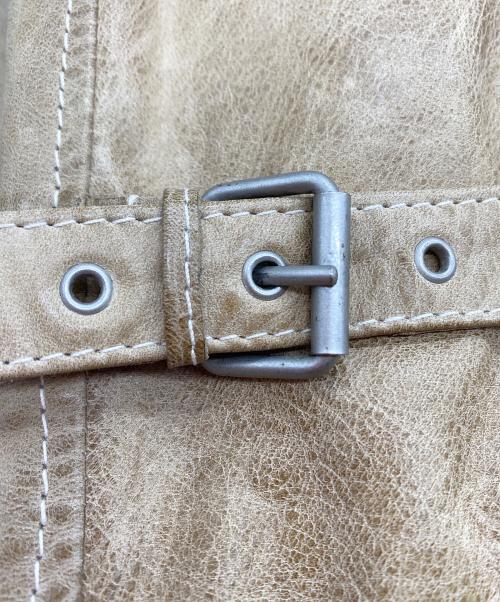 BELSTAFF GOLD LABEL（ベルスタッフ ゴールドレーベル）BELSTAFF GOLD LABEL (ベルスタッフ ゴールドレーベル) シングルライダースジャケット ベージュ サイズ:SIZE UK Mの古着・服飾アイテム