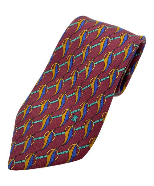 CELINE（セリーヌ）CELINE (セリーヌ) レトロ プリントネクタイ ブラウン サイズ: 大剣幅9.5cmの古着・服飾アイテム