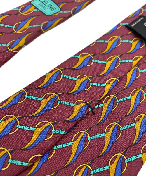 CELINE（セリーヌ）CELINE (セリーヌ) レトロ プリントネクタイ ブラウン サイズ: 大剣幅9.5cmの古着・服飾アイテム