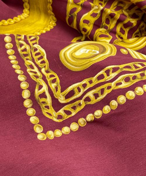 Christian Dior（クリスチャン ディオール）Christian Dior (クリスチャン ディオール) ヴィンテージシルクスカーフ レッドの古着・服飾アイテム