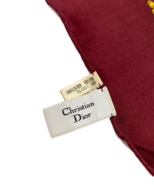 Christian Dior（クリスチャン ディオール）Christian Dior (クリスチャン ディオール) ヴィンテージシルクスカーフ レッドの古着・服飾アイテム