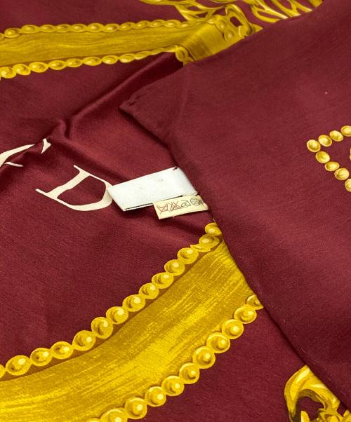 Christian Dior（クリスチャン ディオール）Christian Dior (クリスチャン ディオール) ヴィンテージシルクスカーフ レッドの古着・服飾アイテム