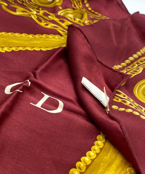 Christian Dior（クリスチャン ディオール）Christian Dior (クリスチャン ディオール) ヴィンテージシルクスカーフ レッドの古着・服飾アイテム