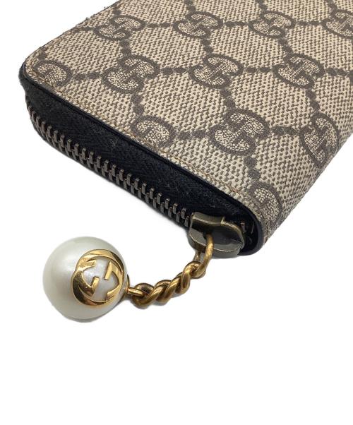GUCCI（グッチ）GUCCI (グッチ) ジップアラウンドカードケース ベージュの古着・服飾アイテム