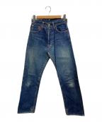 EVISUエヴィス）の古着「ボタンフライデニムパンツ」｜インディゴ×レッド×ホワイト