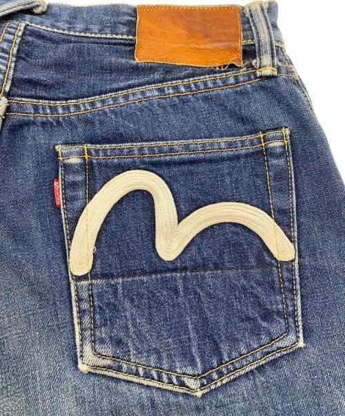 EVISU（エヴィス）EVISU (エヴィス) ボタンフライデニムパンツ インディゴ×レッド×ホワイト サイズ:SIZE 68.5cm (W27)の古着・服飾アイテム