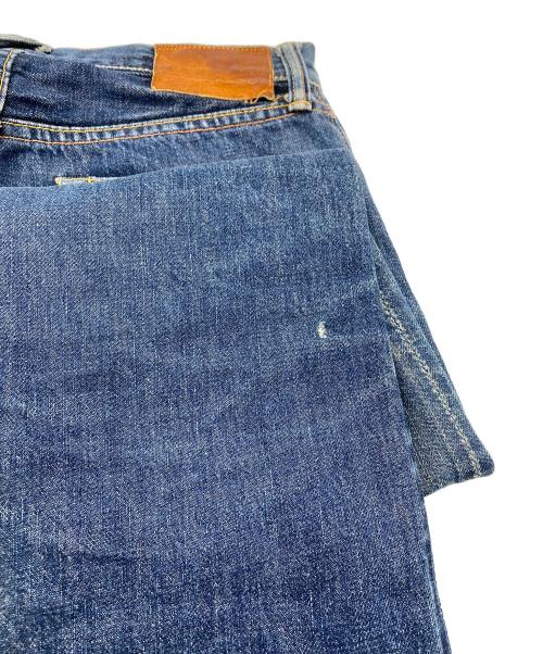 EVISU（エヴィス）EVISU (エヴィス) ボタンフライデニムパンツ インディゴ×レッド×ホワイト サイズ:SIZE 68.5cm (W27)の古着・服飾アイテム