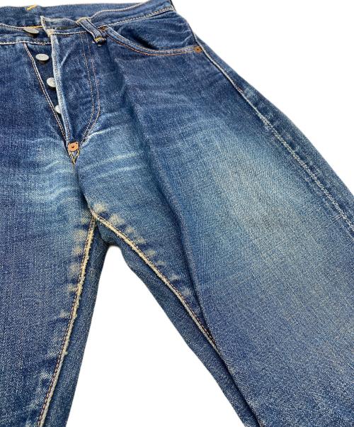 EVISU（エヴィス）EVISU (エヴィス) ボタンフライデニムパンツ インディゴ×レッド×ホワイト サイズ:SIZE 68.5cm (W27)の古着・服飾アイテム