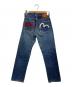 EVISU (エヴィス) ボタンフライデニムパンツ インディゴ×レッド×ホワイト サイズ:SIZE 68.5cm (W27)：5000円