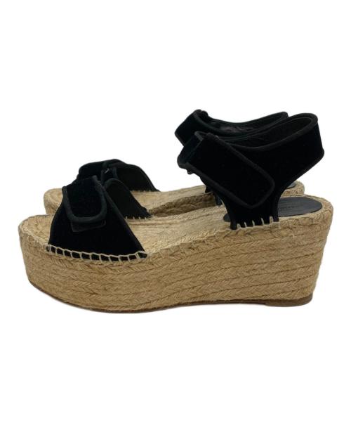 CELINE（セリーヌ）CELINE (セリーヌ) ウェッジソールサンダル ナチュラル×ブラック サイズ:40の古着・服飾アイテム