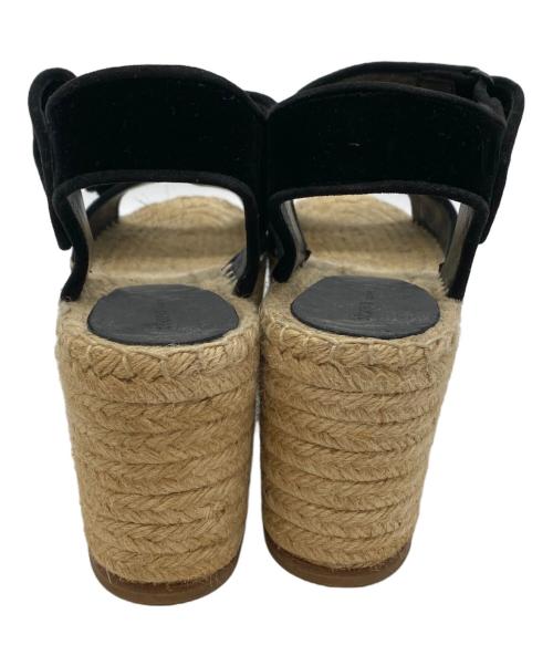 CELINE（セリーヌ）CELINE (セリーヌ) ウェッジソールサンダル ナチュラル×ブラック サイズ:40の古着・服飾アイテム