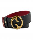 GUCCIグッチ）の古着「レザーベルト」｜レッド×ブラック