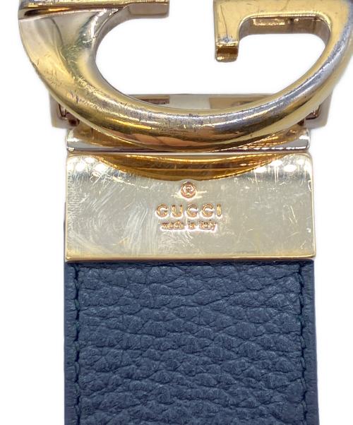 GUCCI（グッチ）GUCCI (グッチ) レザーベルト レッド×ブラックの古着・服飾アイテム