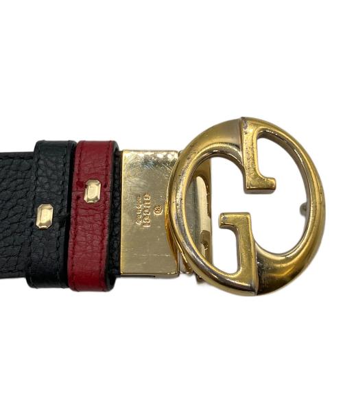 GUCCI（グッチ）GUCCI (グッチ) レザーベルト レッド×ブラックの古着・服飾アイテム