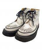 GEORGE COXジョージコックス）の古着「ホワイトレザー ブラックインターレース」｜ホワイト