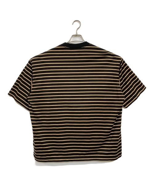 MARKA（マーカ）MARKA (マーカ) BORDER TEE COMPACT天竺 ブラック×ブラウン サイズ:SIZE 3の古着・服飾アイテム