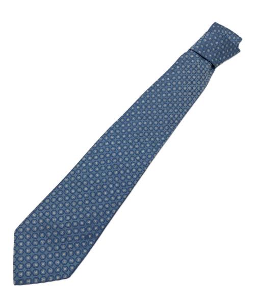 CELINE（セリーヌ）CELINE (セリーヌ) サークル×ロゴネクタイ ライトブルー サイズ:大剣幅9ｃｍの古着・服飾アイテム