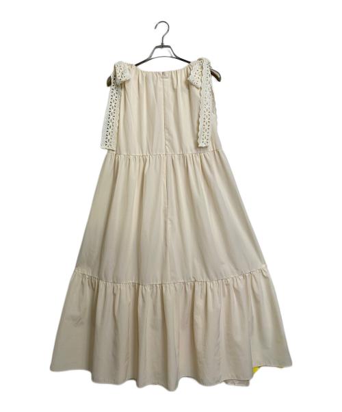 POPPY（ポピー）POPPY (ポピー) ビッグリボンロングワンピ クリーム サイズ:SIZE Lの古着・服飾アイテム