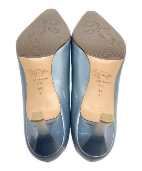 GINZA kanematsu（ギンザ カネマツ）GINZA kanematsu (ギンザ カネマツ) グラデーションヒール エナメルパンプス ブルー サイズ:SIZE 24cmの古着・服飾アイテム