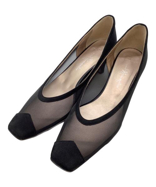GINZA kanematsu（ギンザ カネマツ）GINZA kanematsu (ギンザ カネマツ) チュールコンビパンプス ブラック サイズ:SIZE 23.5cmの古着・服飾アイテム