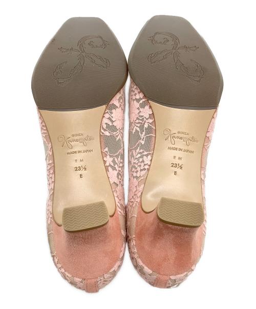 GINZA kanematsu（ギンザ カネマツ）GINZA kanematsu (ギンザ カネマツ) チュールコンビパンプス ピンク サイズ:SIZE 23.5cmの古着・服飾アイテム