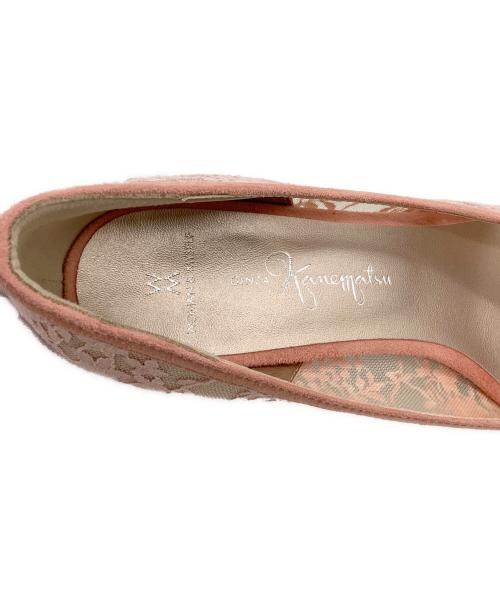 GINZA kanematsu（ギンザ カネマツ）GINZA kanematsu (ギンザ カネマツ) チュールコンビパンプス ピンク サイズ:SIZE 23.5cmの古着・服飾アイテム