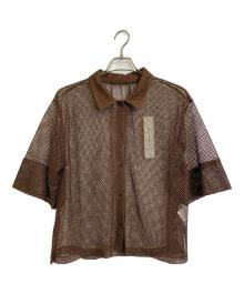 STUNNING LURE（スタニングルアー）の古着「スキッパーメッシュシャツ」｜ブラウン