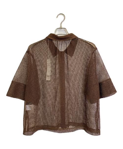 STUNNING LURE（スタニングルアー）STUNNING LURE (スタニングルアー) スキッパーメッシュシャツ ブラウン サイズ:SIZE M 未使用品の古着・服飾アイテム