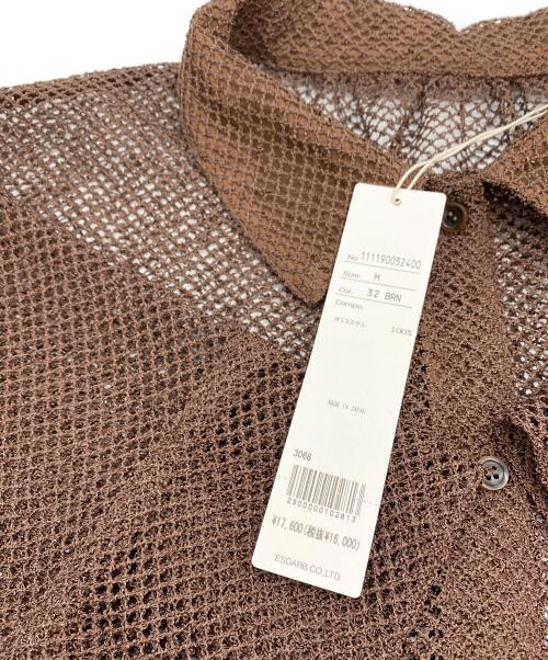 STUNNING LURE（スタニングルアー）STUNNING LURE (スタニングルアー) スキッパーメッシュシャツ ブラウン サイズ:SIZE M 未使用品の古着・服飾アイテム