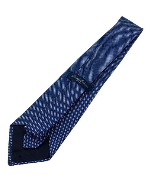 BROOKS BROTHERS（ブルックスブラザーズ）BROOKS BROTHERS (ブルックスブラザーズ) ジャカードチェックネクタイ ネイビー サイズ: 大剣幅9.5cmの古着・服飾アイテム