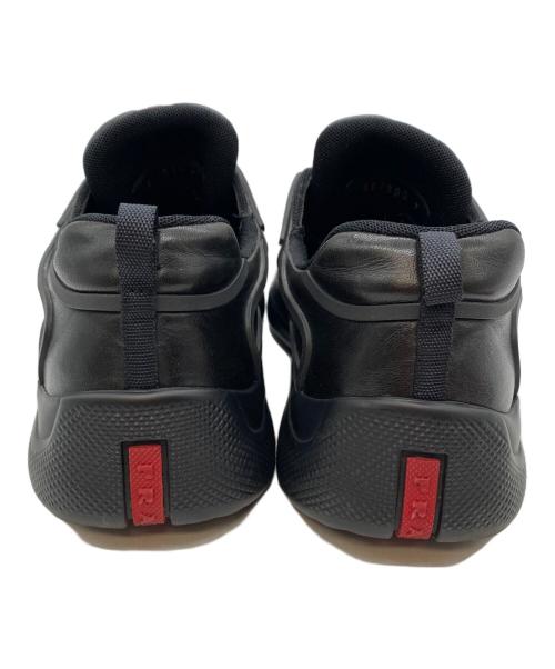 PRADA（プラダ）PRADA (プラダ) レザースニーカー ブラック サイズ:SIZE7の古着・服飾アイテム