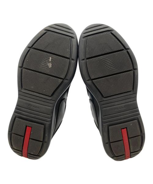 PRADA（プラダ）PRADA (プラダ) レザースニーカー ブラック サイズ:SIZE7の古着・服飾アイテム