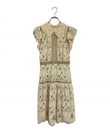 Snidel（スナイデル）の古着「2022AW レースカラーミニワンピース」｜ベージュ