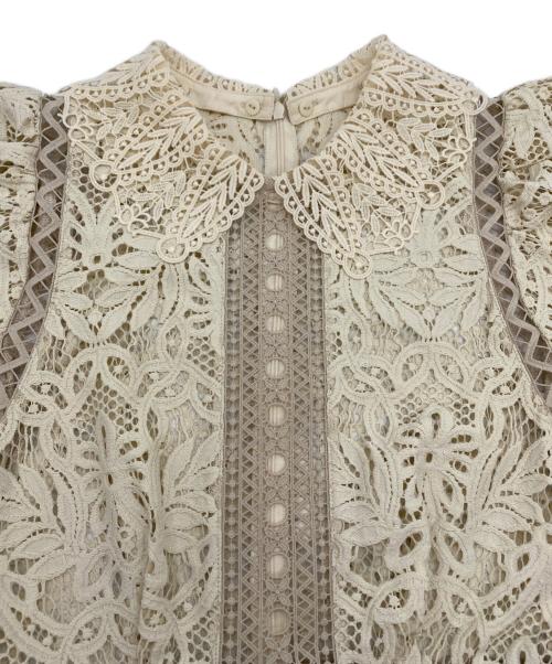 Snidel（スナイデル）Snidel (スナイデル) 2022AW レースカラーミニワンピース ベージュ サイズ:SIZE 0の古着・服飾アイテム