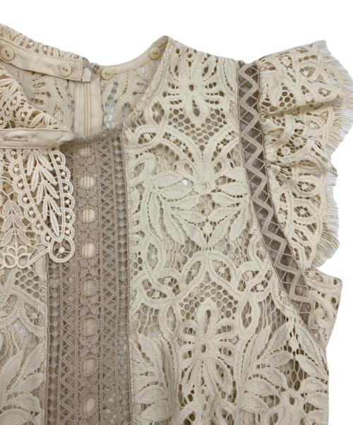 Snidel（スナイデル）Snidel (スナイデル) 2022AW レースカラーミニワンピース ベージュ サイズ:SIZE 0の古着・服飾アイテム