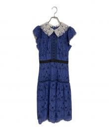 Snidel（スナイデル）の古着「2022AW レースカラーミニワンピース」｜ブルー×ホワイト