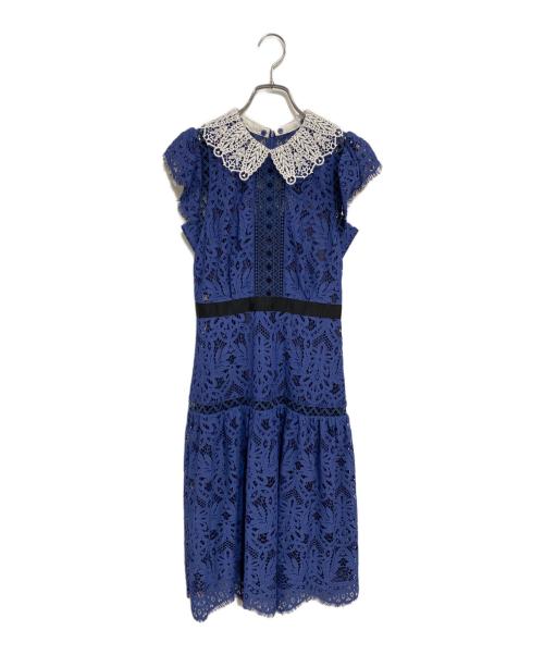 Snidel（スナイデル）Snidel (スナイデル) 2022AW レースカラーミニワンピース ブルー×ホワイト サイズ:SIZE 0の古着・服飾アイテム
