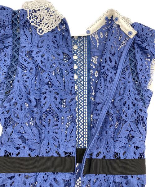 Snidel（スナイデル）Snidel (スナイデル) 2022AW レースカラーミニワンピース ブルー×ホワイト サイズ:SIZE 0の古着・服飾アイテム