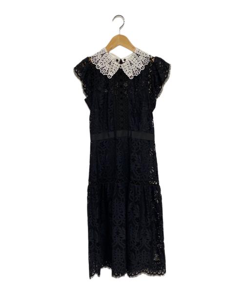 Snidel（スナイデル）Snidel (スナイデル) 2022AW レースカラーミニワンピース ブラック×ホワイト サイズ:SIZE 0 未使用品の古着・服飾アイテム