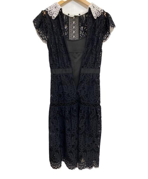 Snidel（スナイデル）Snidel (スナイデル) 2022AW レースカラーミニワンピース ブラック×ホワイト サイズ:SIZE 0 未使用品の古着・服飾アイテム